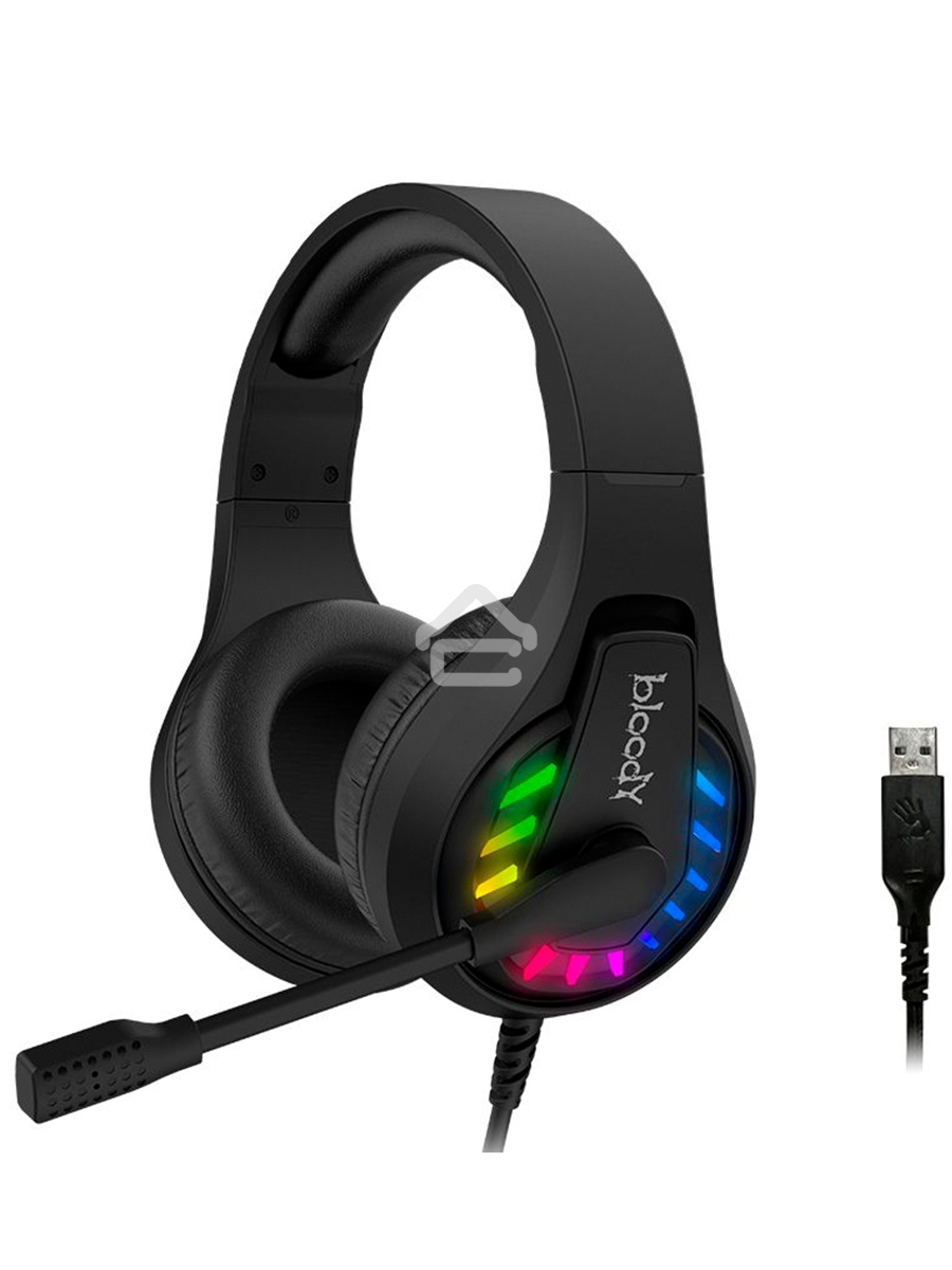 Наушники с микрофоном A4Tech Bloody G230 черный 2м накладные USB оголовье (G230)