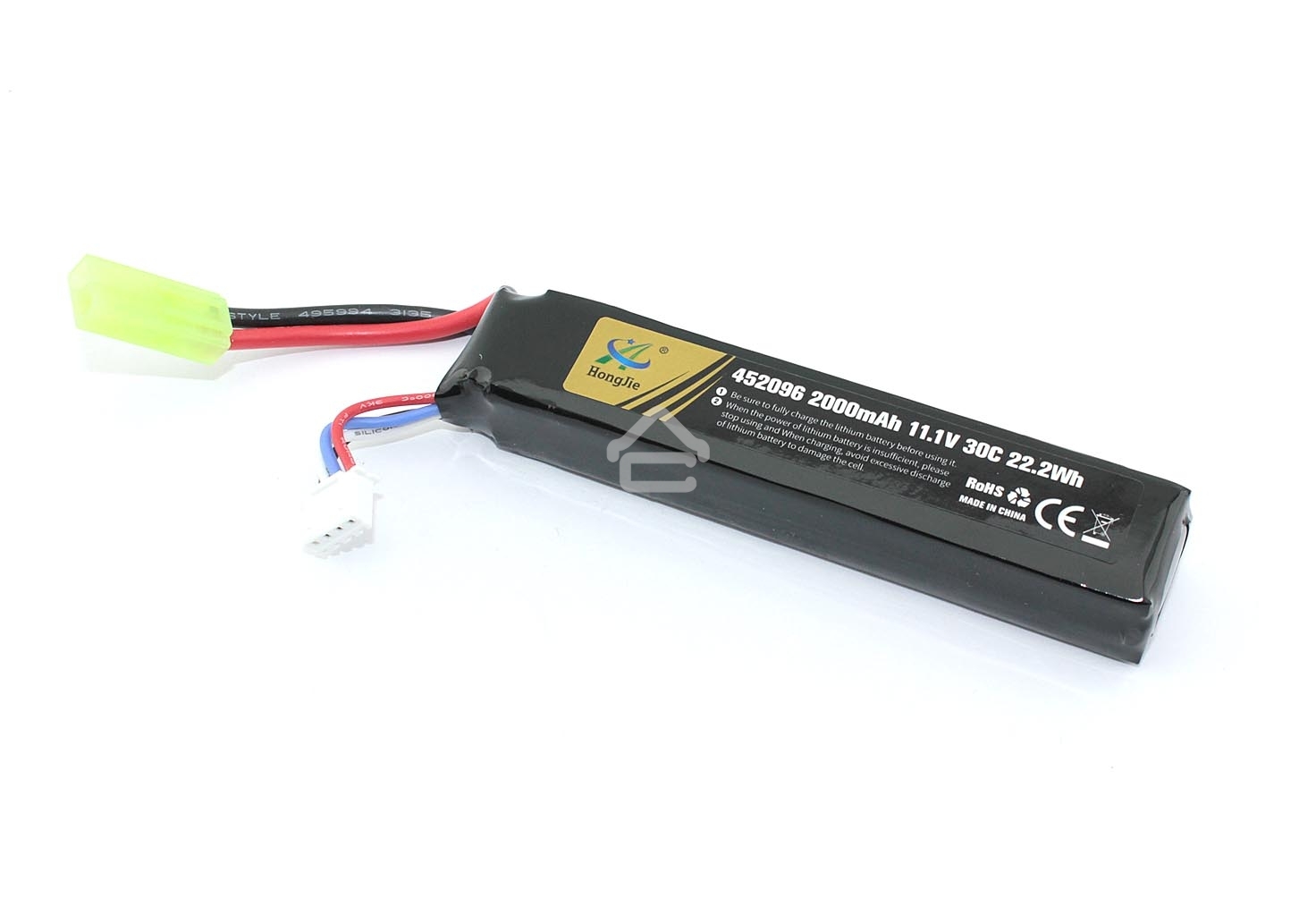 Портативный аккумулятор Li-Pol 11.1v 452096 2000mah разъем mini Tamiya plug