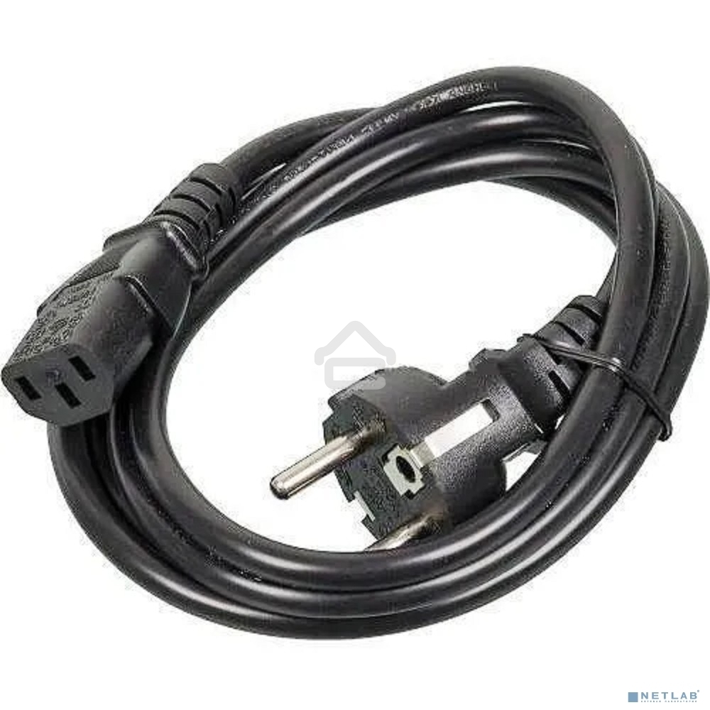 Кабель питания ExeGate Power PC-3P (Евровилка Schuko->С13) VDE-250V-3*1.0-CU, 10A, черный, 3м