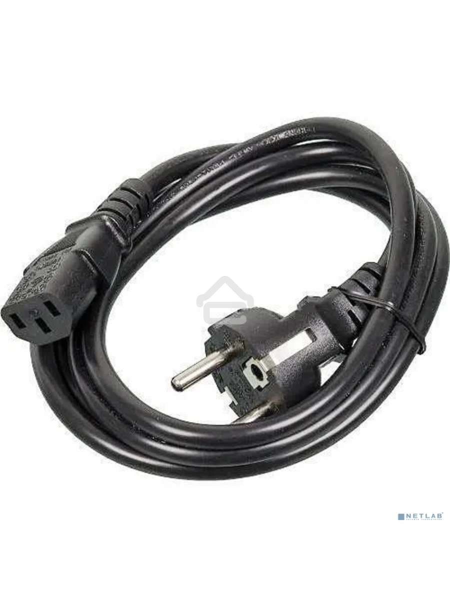 Кабель питания ExeGate Power PC-3P (Евровилка Schuko->С13) VDE-250V-3*1.0-CU, 10A, черный, 3м