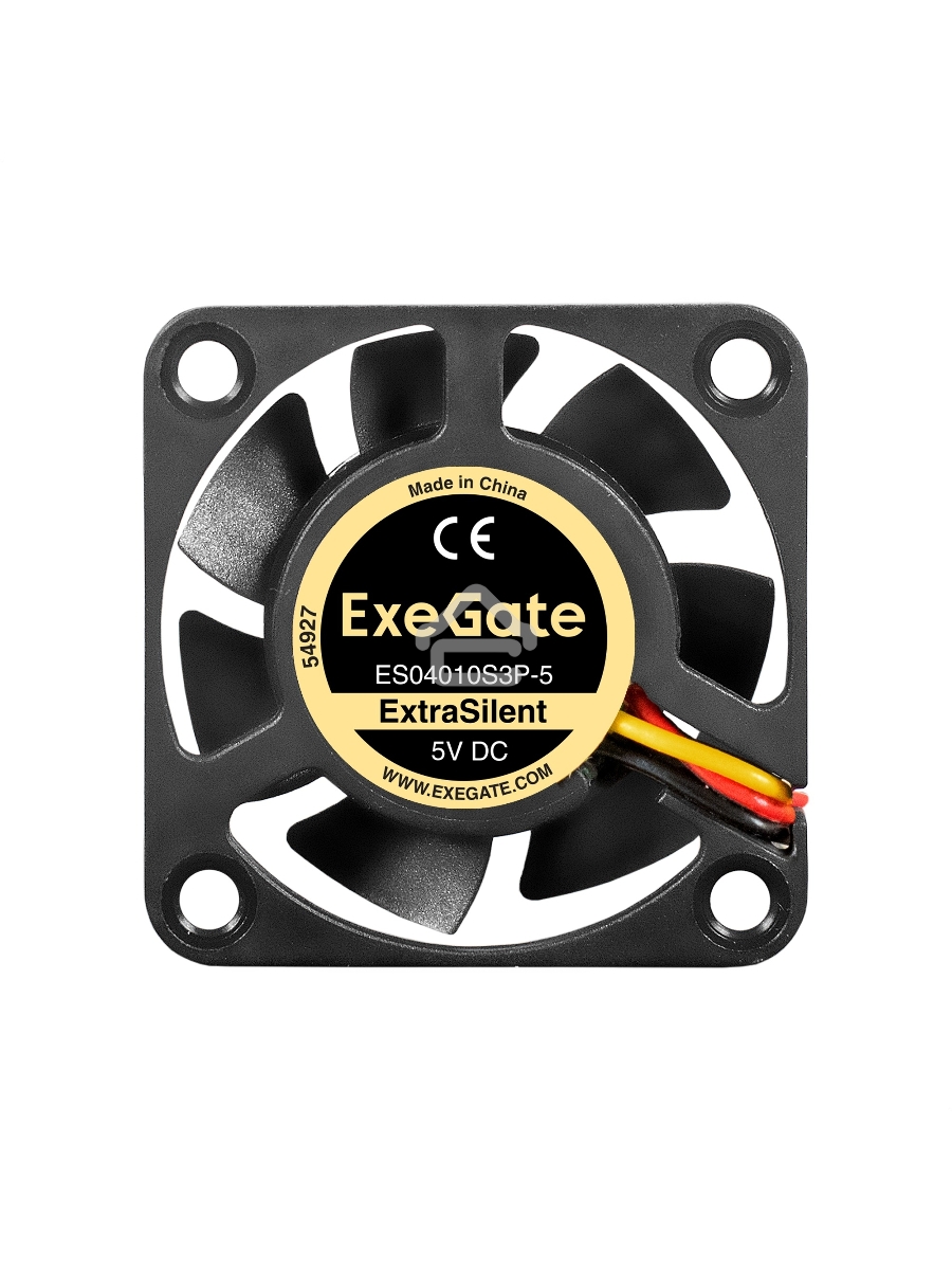 Вентилятор для корпуса ExeGate ExtraSilent ES04010S3P-5 черный, 40 мм, 4500 об/мин, 22 дБ, 3 pin