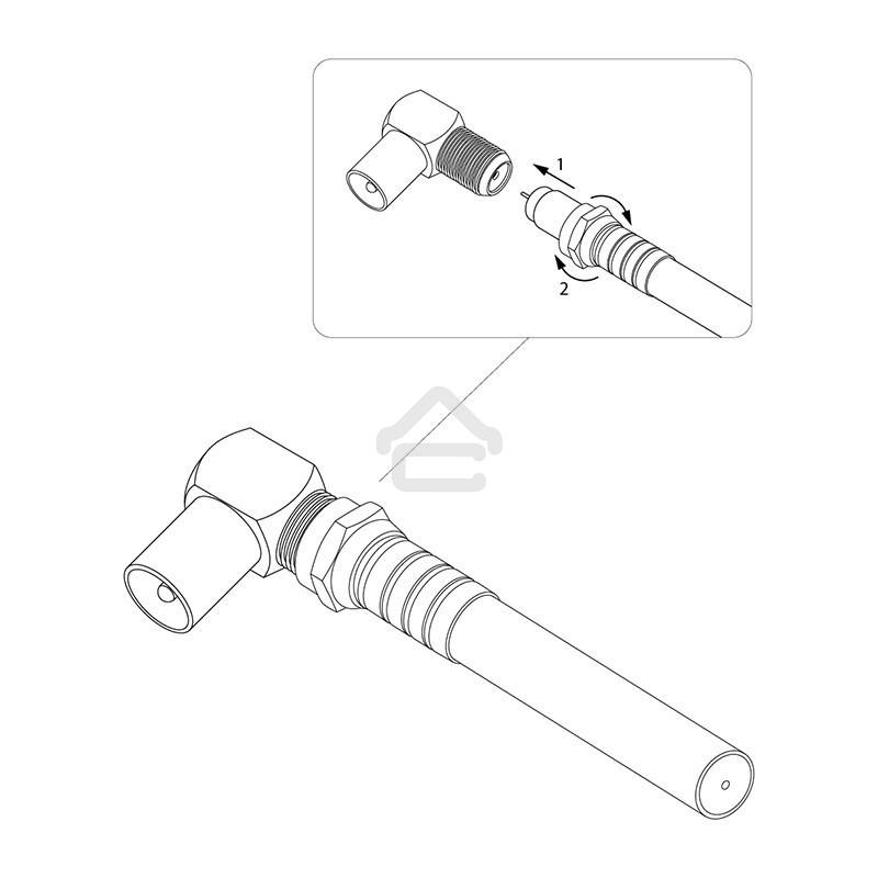Переход гнездо F-штекер TV угловой Rexant