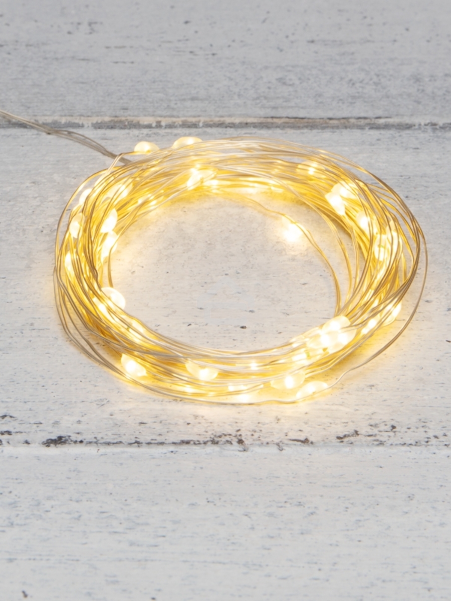 Гирлянда «Роса» 10 м, 100 LED, USB, теплое белое свечение NEON-NIGHT