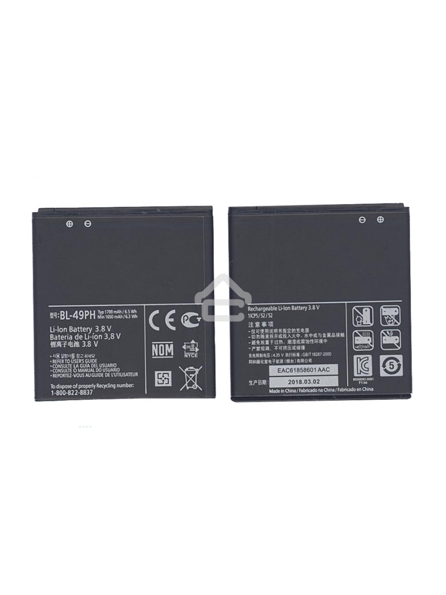Аккумуляторная батарея BL-49PH, для LG F120 1700mAh 3,7V
