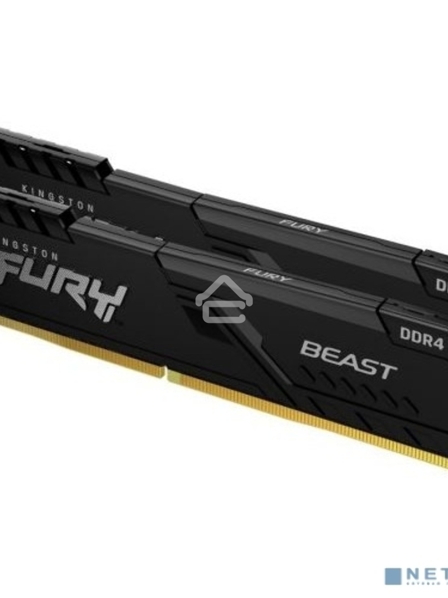 Оперативная память Kingston Fury Beast, DDR4, 64GB (2x32GB), 3600MHz, CL18, DIMM, с радиатором, черный