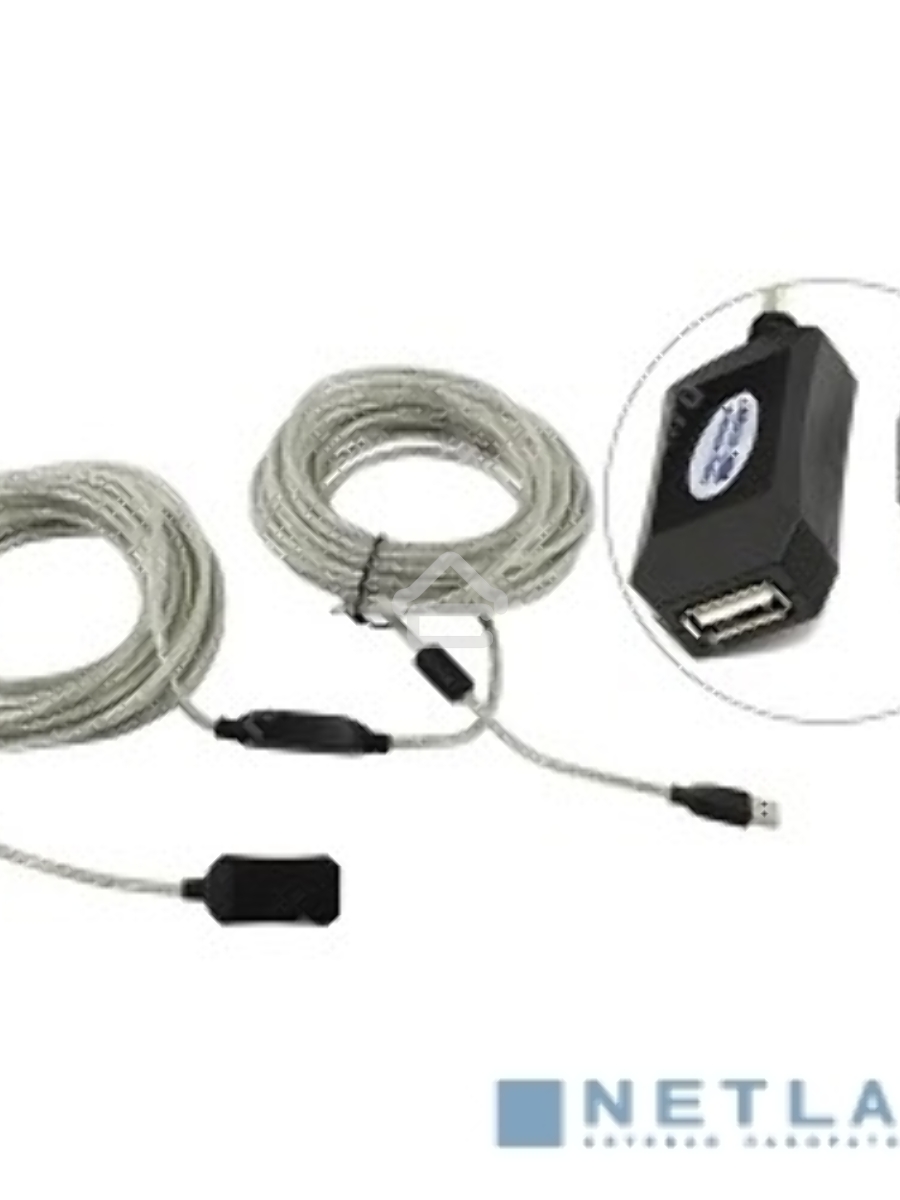 Кабель-адаптер Aopen/Qust USB2.0-repeater, удлинительный активный <Am-->Af> 20м (ACU823-20M) 6938510851345