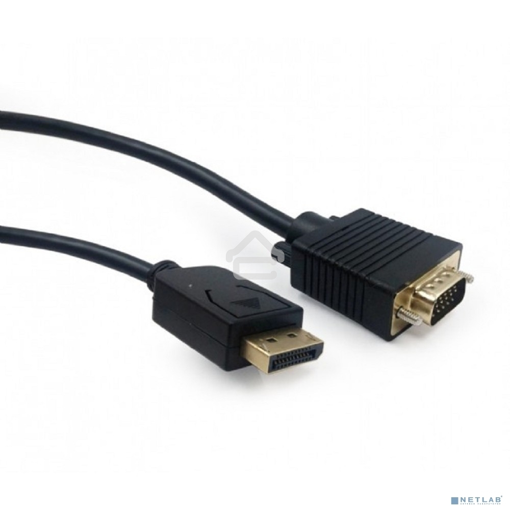 Кабель DisplayPort->VGA Cablexpert CCP-DPM-VGAM-6, 1,8м, 20M/15M, черный, экран, пакет