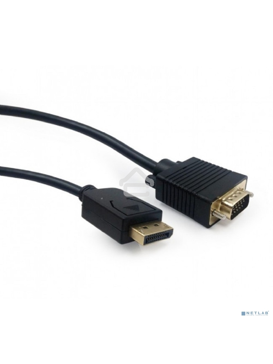 Кабель DisplayPort->VGA Cablexpert CCP-DPM-VGAM-6, 1,8м, 20M/15M, черный, экран, пакет