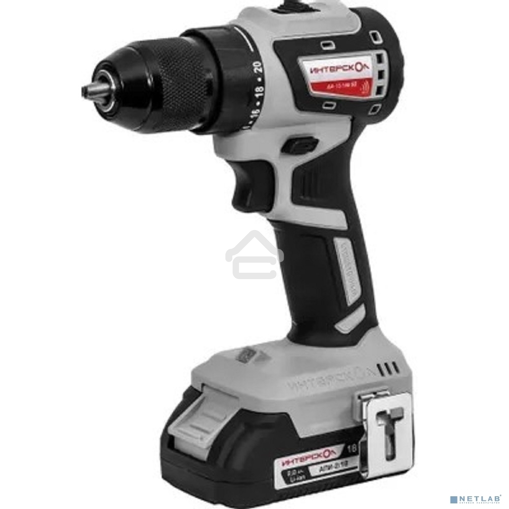 Дрель-шуруповерт аккумуляторная бесщеточная ИНТЕРСКОЛ КОМБИ ДА-13/18В 50 (2 АКБ 2 А·ч и ЗУ, кейс)