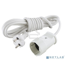 Удлинитель MAKEL 10007 1 гн 3 м б/з бел.