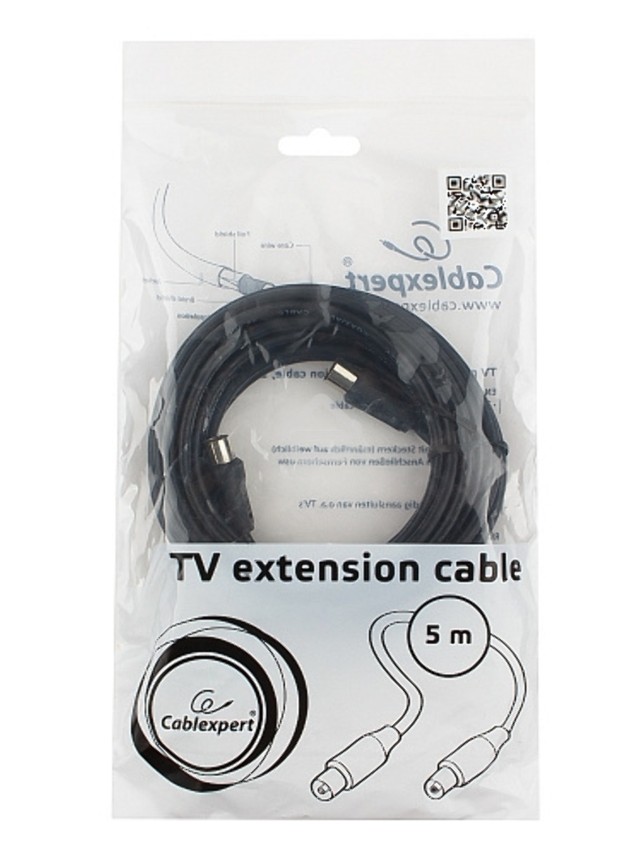 Кабель телевизионный Cablexpert, CCV-515-5M, Coaxial M/F, 5м