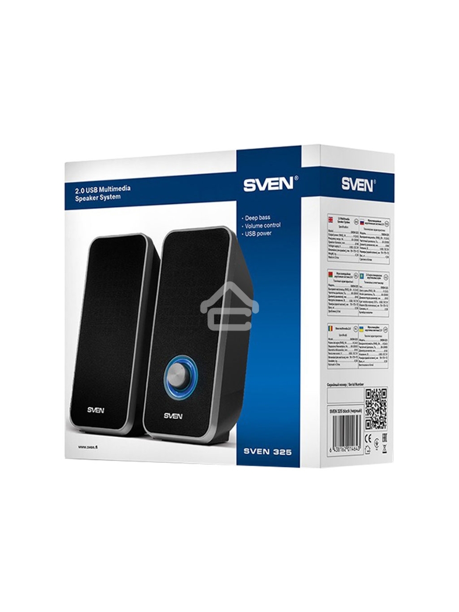 Акустическая система 2.0 SVEN 325, чёрный, USB, мощность 2x3 Вт(RMS) SVEN 325, чёрный, USB, акустическая система 2.0, мощность 2x3 Вт(RMS)