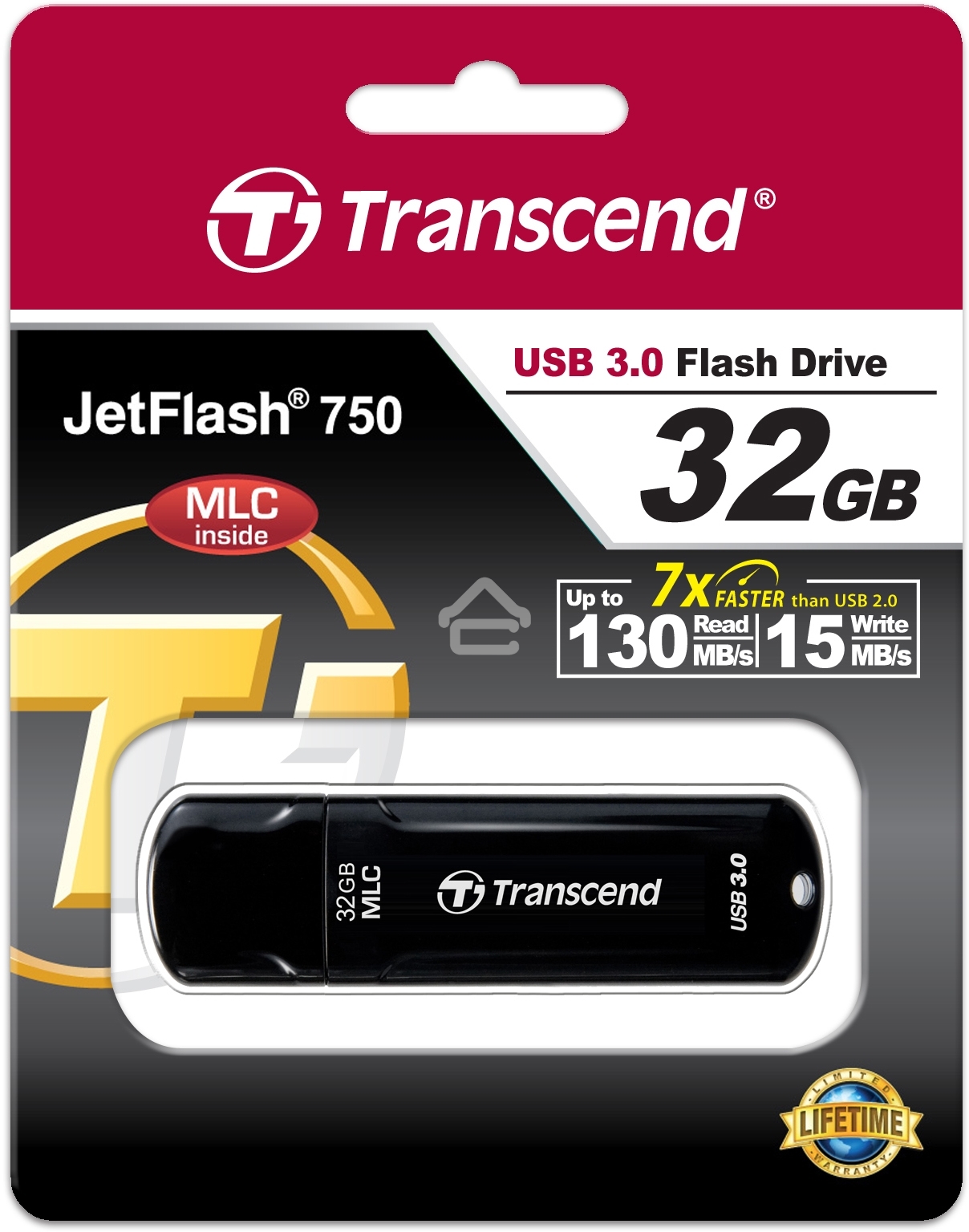 Флешка USB R/W Transcend 32Gb Jetflash 750 TS32GJF750K USB3.0 черный