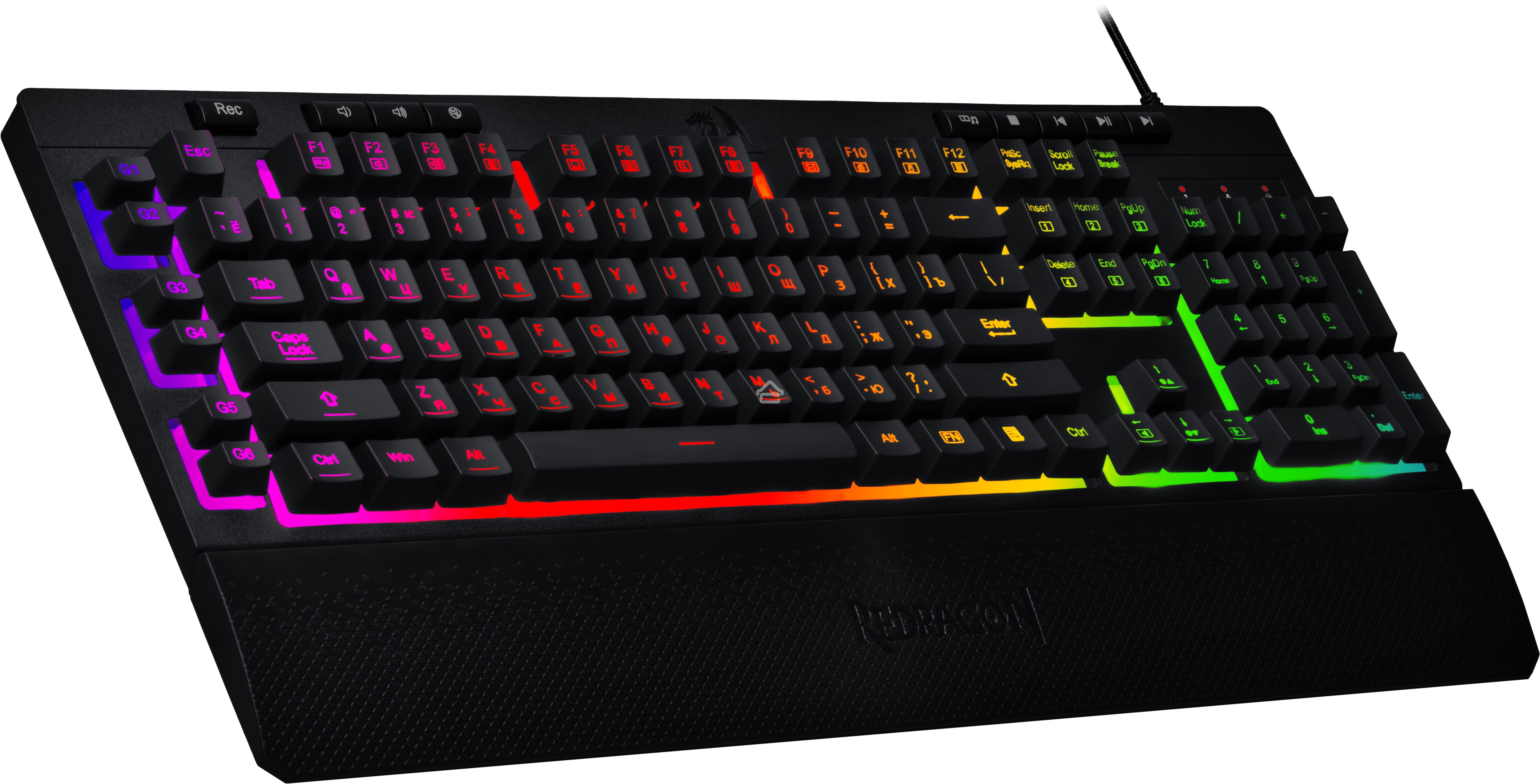 Клавиатура проводная игровая REDRAGON SHIVA USB RU 77689