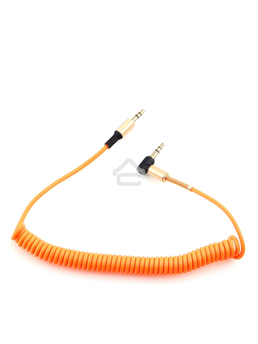 Кабель Cablexpert аудио 90˚ спиральный  CCAB-02-35MMLC-1.8MO. 3.5 Jack (M)/3.5 Jack (M), оранжевый, 1.8м, блистер