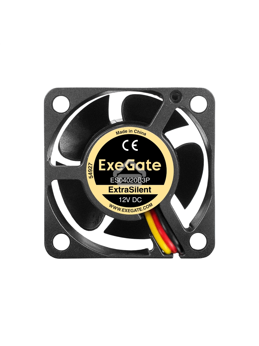 Вентилятор для корпуса ExeGate ExtraSilent ES04020B3P черный, 40 мм, 6300 об/мин, 28 дБ, 3 pin