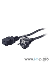 Кабель питания Hyperline PWC-IEC19-SHM-3.0-BK (Shucko+C19) (3x1.5), 3м