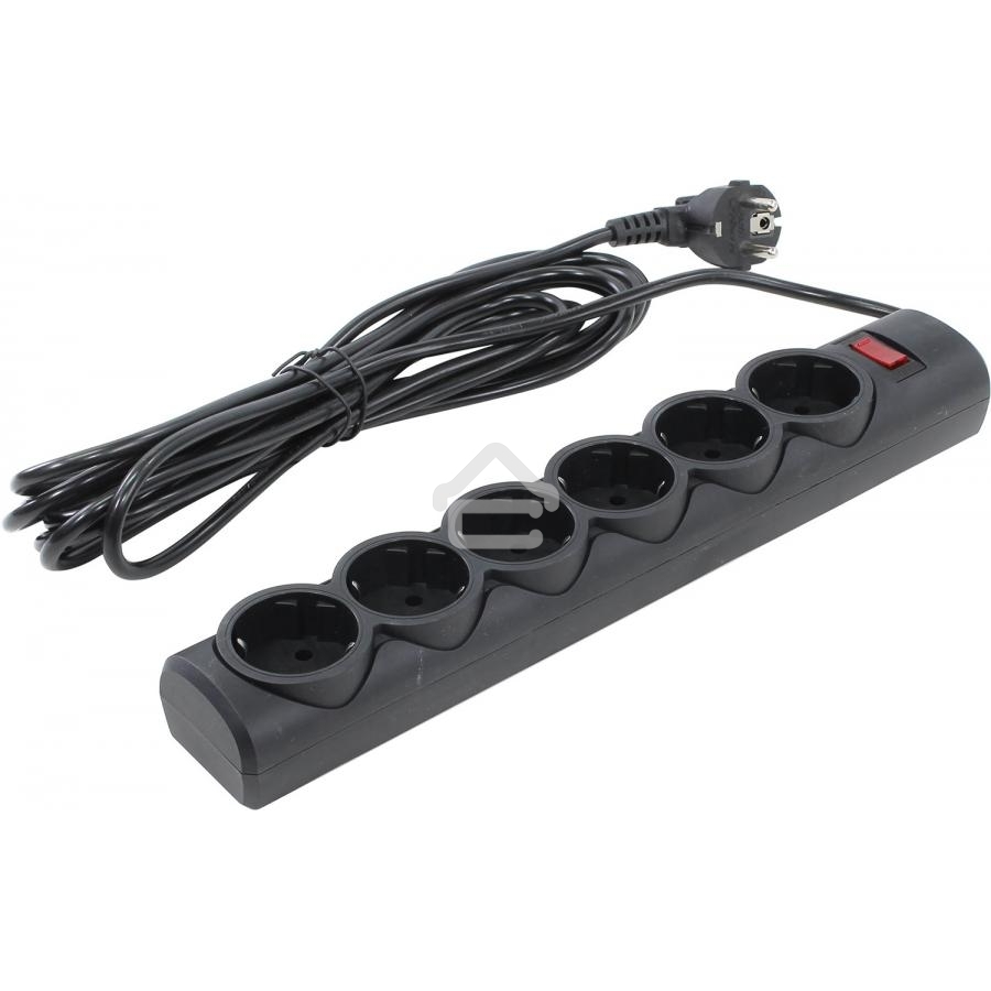 Сетевой фильтр Defender DFS 155/6 розеток/черный/5.0 м