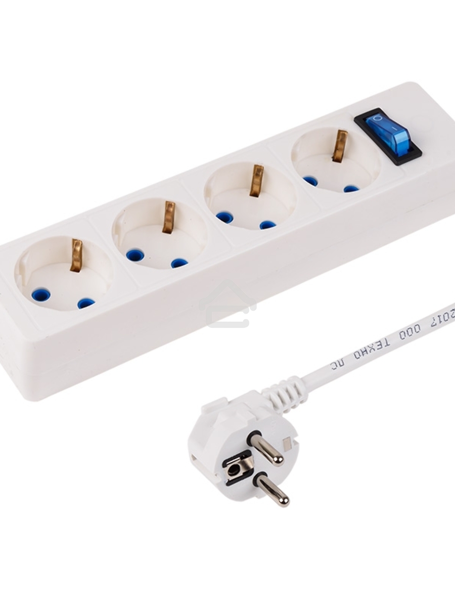 Сетевой фильтр PROconnect STANDARD 4 гнезда, 5 м, 3х0.75 мм², с/з + автовыкл., белый