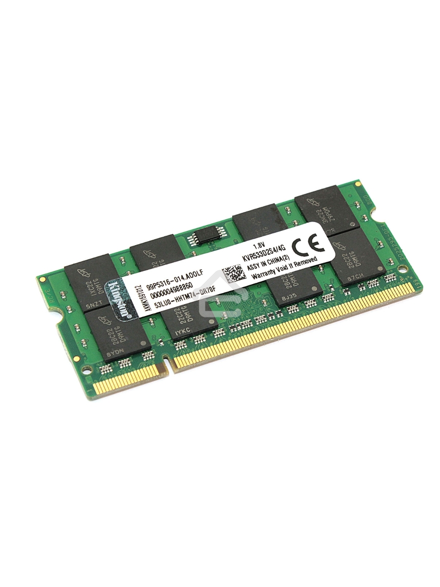Оперативная память Kingston ValueRAM, DDR2, 4GB (1x4GB), 533MHz, CL4, SO-DIMM