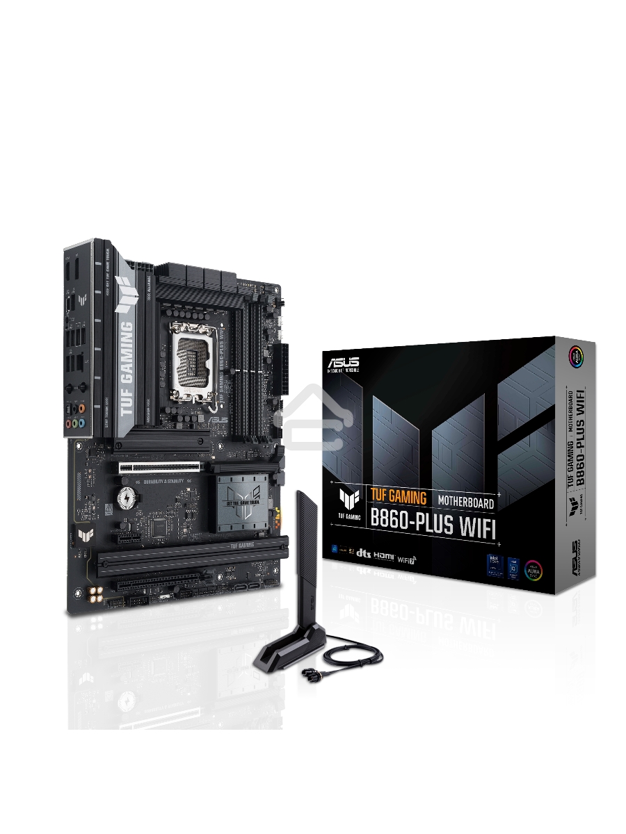 Материнская плата ASUS TUF GAMING B860-PLUS WIFI, LGA 1851, Intel B860, 4xDDR5, 4xSATA, 3xM.2, 1xPCIe 5.0 x16, 1xPCIe 4.0 x16, 1xDP, 1xHDMI, 1x 2.5Gb LAN, 1xUSB 20Gbps, 2xUSB 10Gbps, 3xUSB 5Gbps, 2xUSB 2.0, 5x3.5 мм, 7.1, ATX