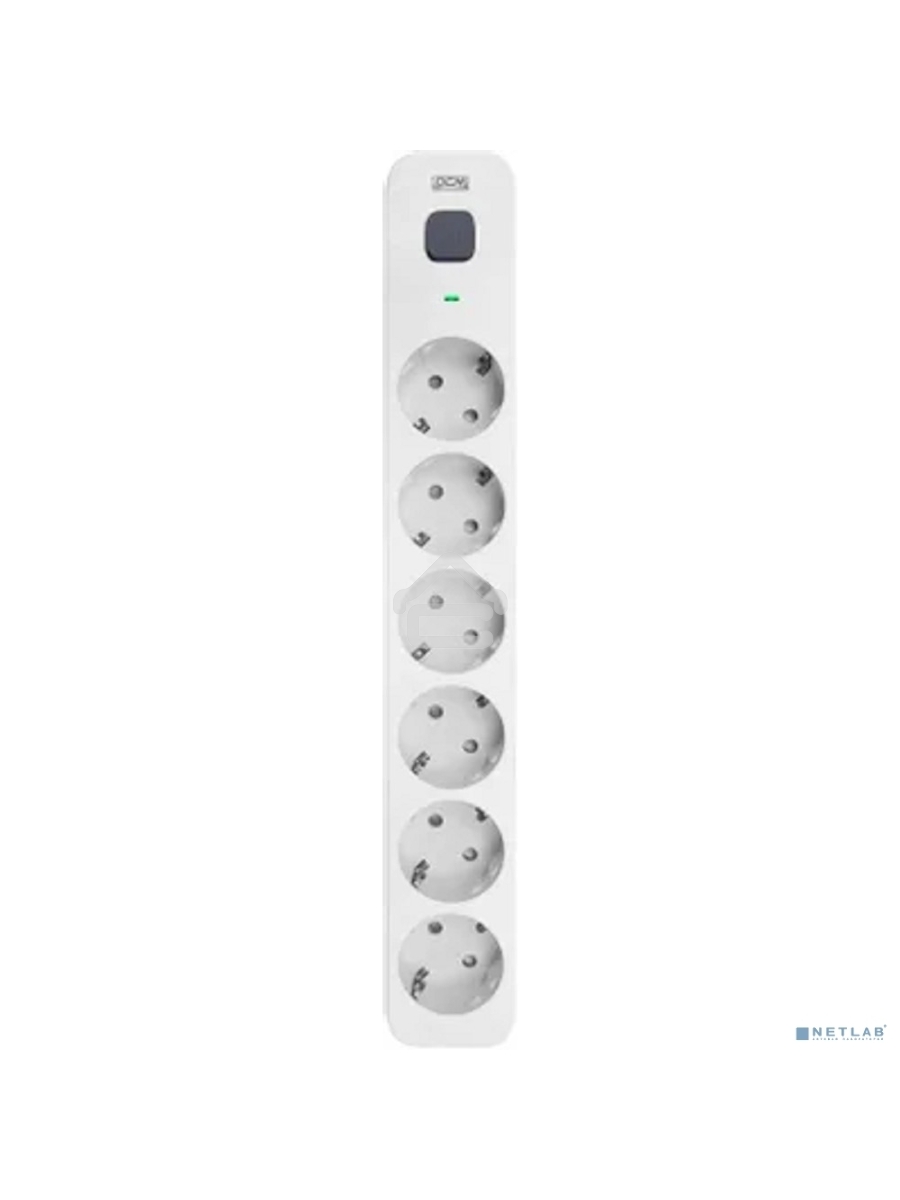 Сетевой фильтр Powercom SP-06W 1,8 м 1.8м (6 розеток) белый/серый (коробка)