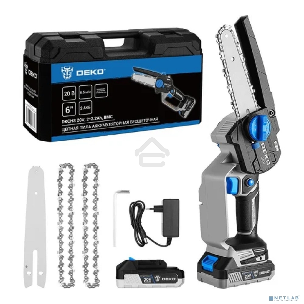 Цепная пила Deko DKCHS 20V, 6 20Вт дл.шины:6