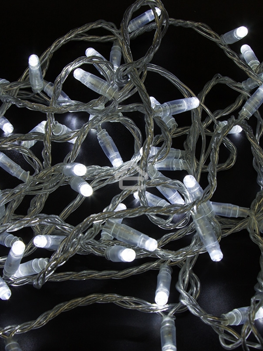 Гирлянда «Нить» 10 м, 200 LED, прозрачный ПВХ, цвет свечения белый с эффектом мерцания (каждый 5-й) NEON-NIGHT