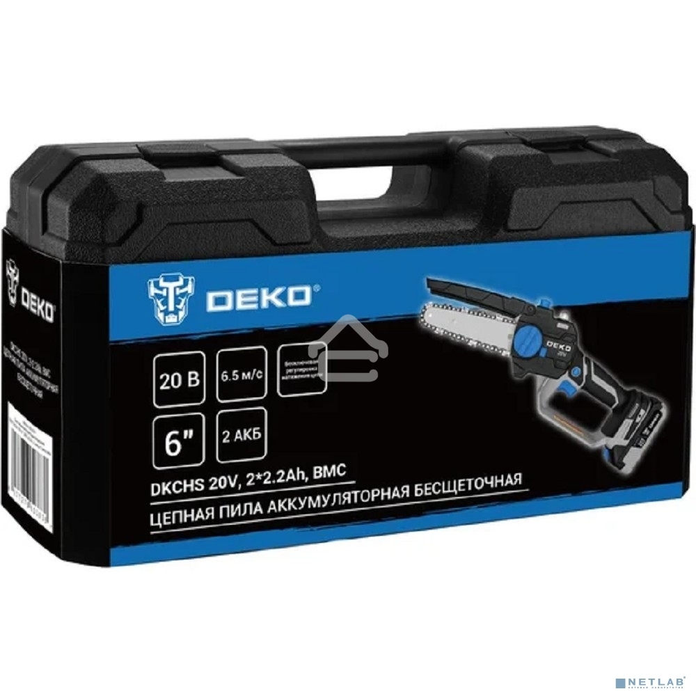 Цепная пила Deko DKCHS 20V, 6 20Вт дл.шины:6
