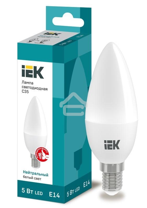 Лампа Iek LLE-C35-5-230-40-E14 светодиодная ECO C35 свеча 5Вт 230В 4000К E14 IEK