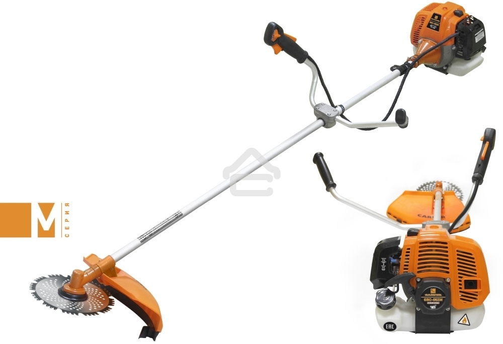 Мотокоса CARVER GBC-052M 1500Вт 2х-тактный 52см3 1л нож 230мм леска2.4мм