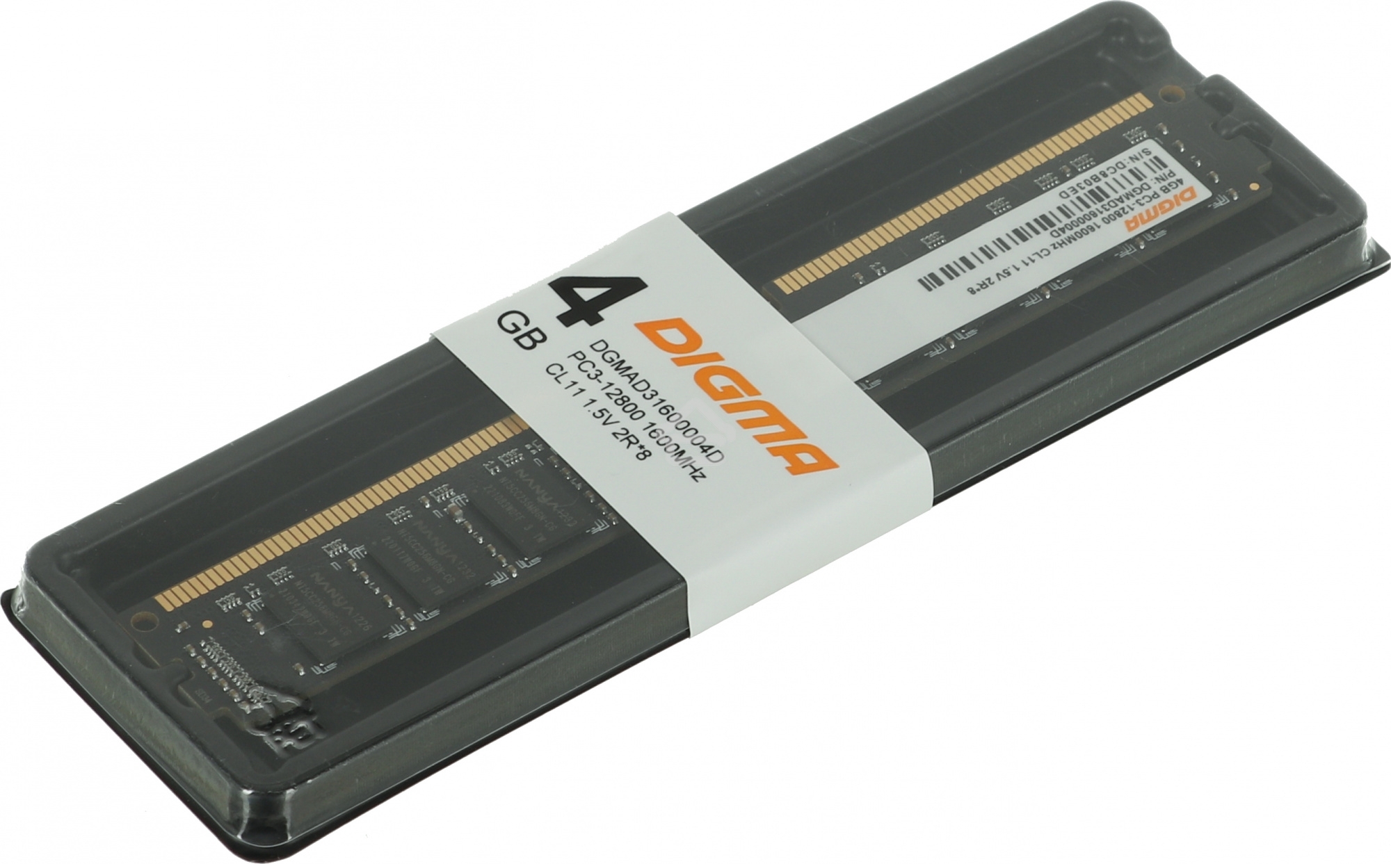 Оперативная память Digma, DDR3, 4GB (1x4 GB), 1600 MHz, CL11, DIMM