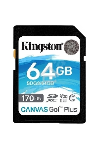 Флеш карта Kingston 64GB SDXC Canvas Go Plus 170R C10 UHS-I U3 V30 EAN: 740617301397