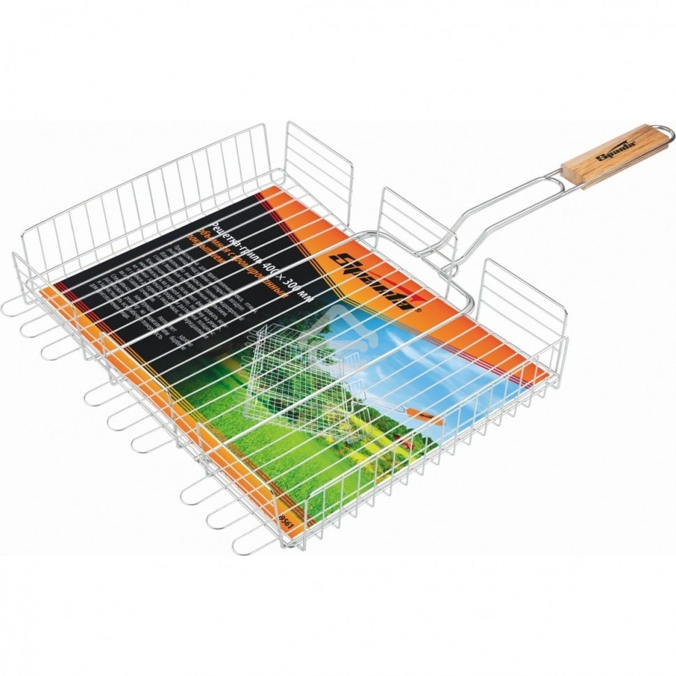 Решетка-гриль Sparta 300х400х65 мм, объемная хромированная