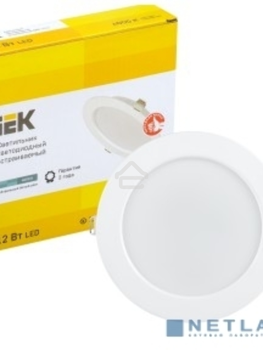 Светильник Iek LDVO0-1613-12-4000-K01 LED ДВО 1613 белый круг 12Вт 4000К IP20 {пластик. корпус, диам 145 мм}