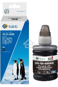 Чернила G&G GG-GI-490BK GI-490 черный пигментный 140мл для Canon Pixma G1400/G2400/G3400/G4400