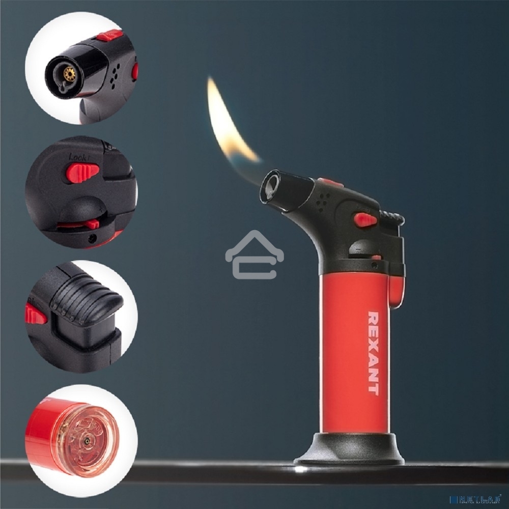 Турбо горелка Rexant GT-11, заправляемая, красная