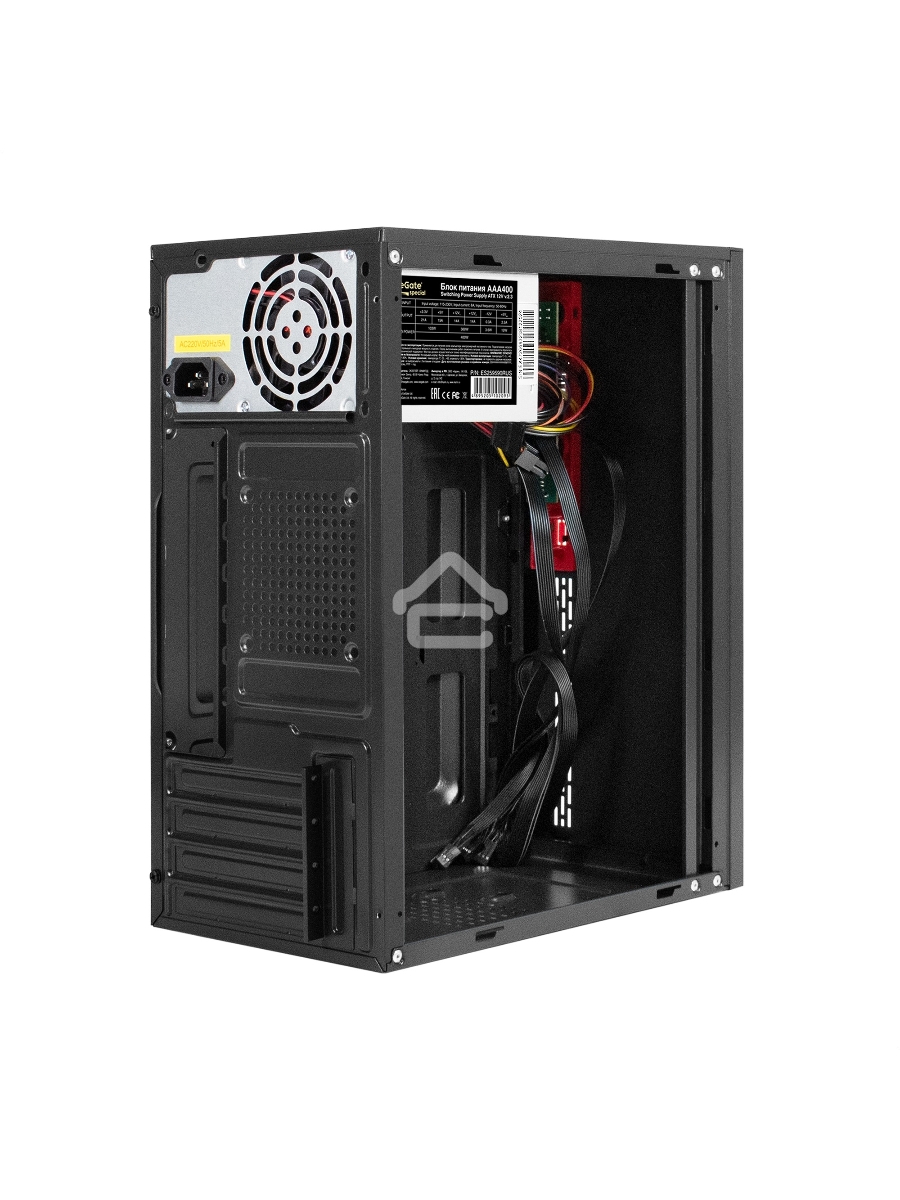 Корпус Minitower ExeGate BAA-403-AAA400 (mATX, БП AAA400 с вент. 8см, 2*USB, HD Audio, черный)