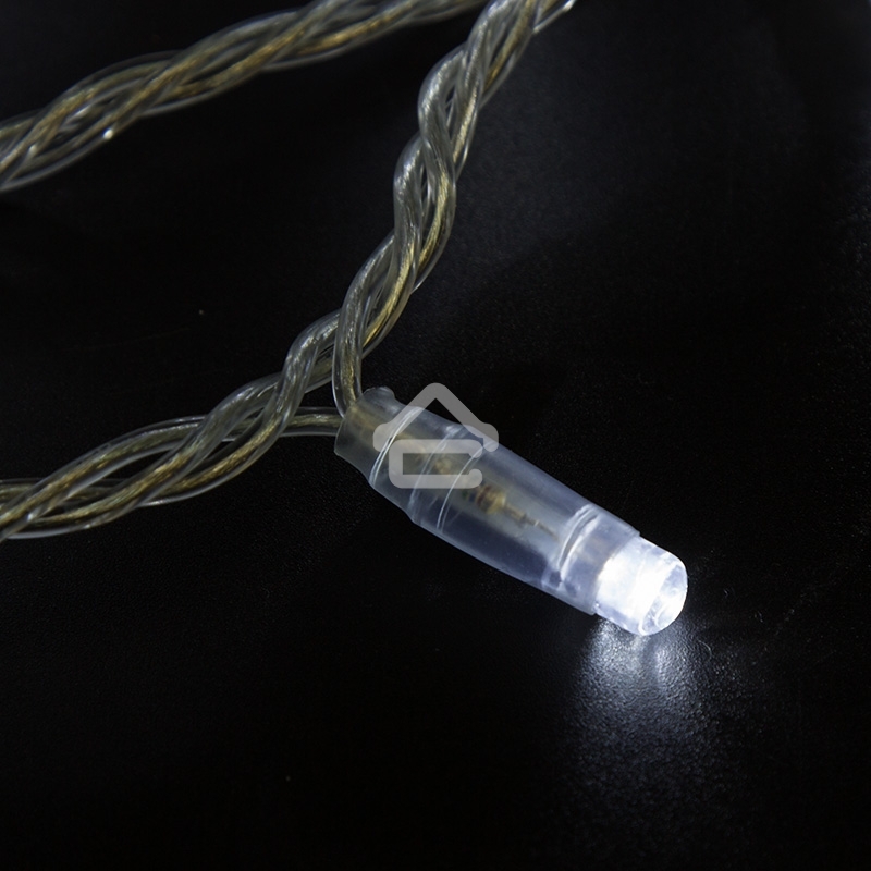 Гирлянда «Нить» 10 м, 200 LED, прозрачный ПВХ, цвет свечения белый с эффектом мерцания (каждый 5-й) NEON-NIGHT