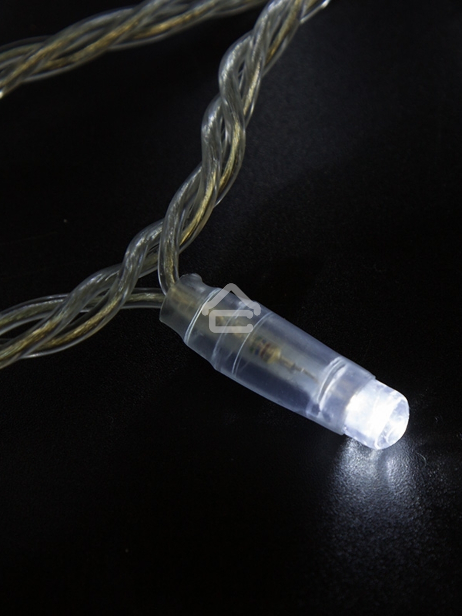 Гирлянда «Нить» 10 м, 200 LED, прозрачный ПВХ, цвет свечения белый с эффектом мерцания (каждый 5-й) NEON-NIGHT