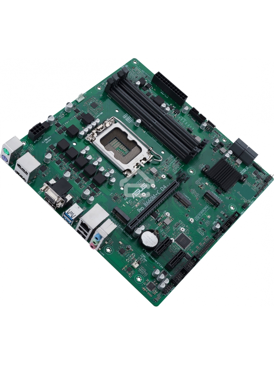 Материнская плата ASUS Pro B660M-C D4-CSM, LGA 1700, Intel B660, 4xDDR4, 1xHDMI, 1xVGA, 2xDP, 1x1Gb LAN, 2xUSB-A, 3x3.5 мм, 7.1, Micro-ATX