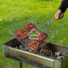 Решетка-гриль Sparta 300х400х65 мм, объемная хромированная