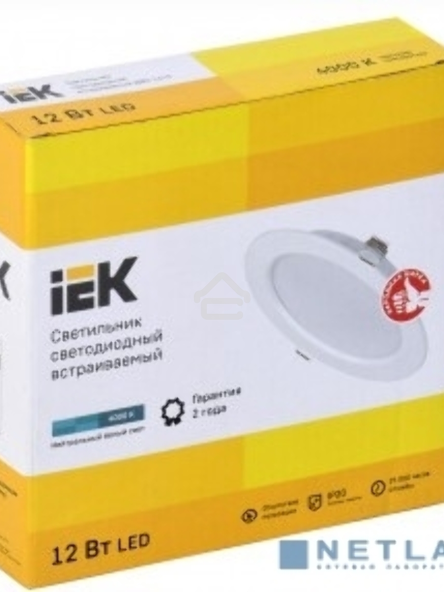 Светильник Iek LDVO0-1613-12-4000-K01 LED ДВО 1613 белый круг 12Вт 4000К IP20 {пластик. корпус, диам 145 мм}