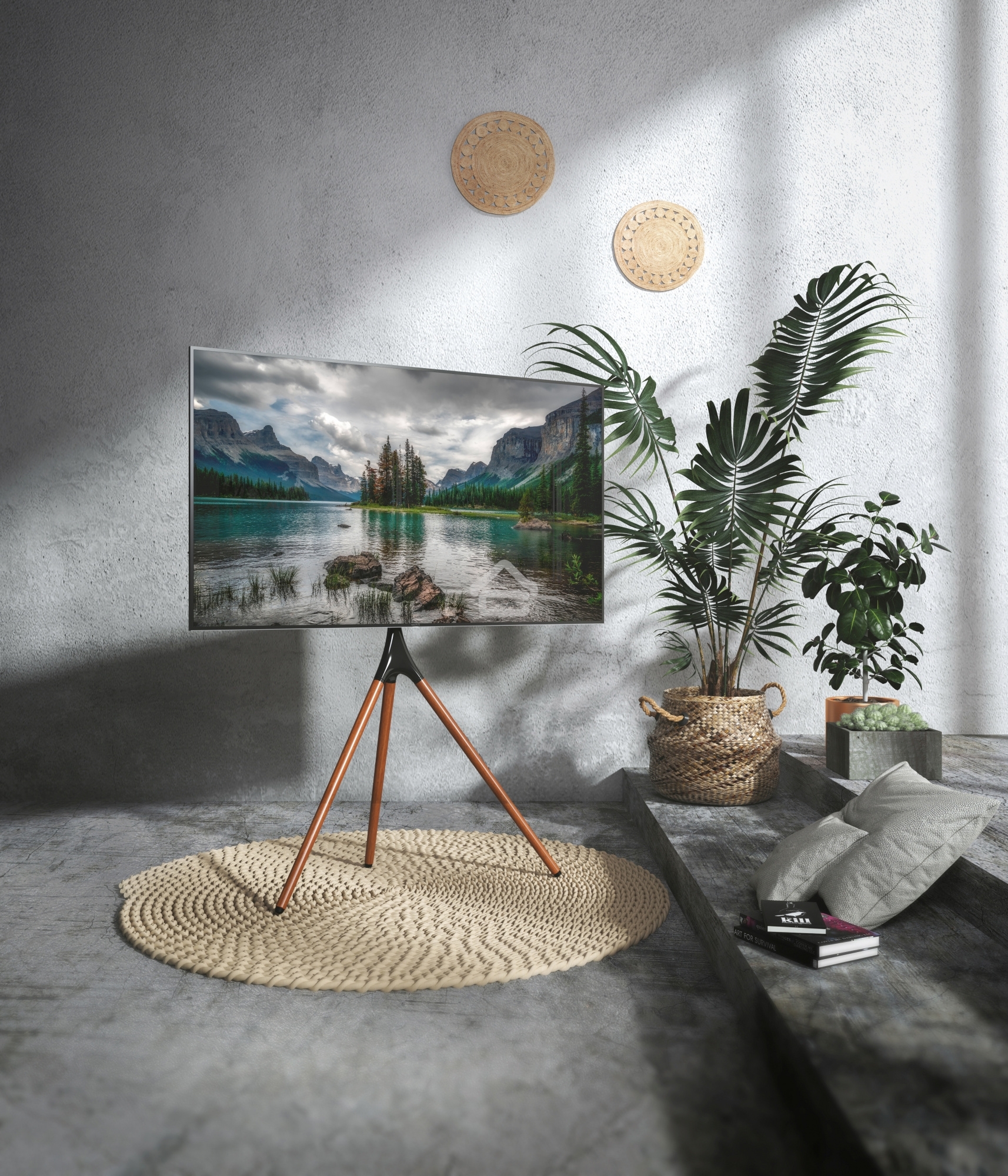 Подставка для телевизора Cactus CS-ST1246BKWN черный/орех, 45