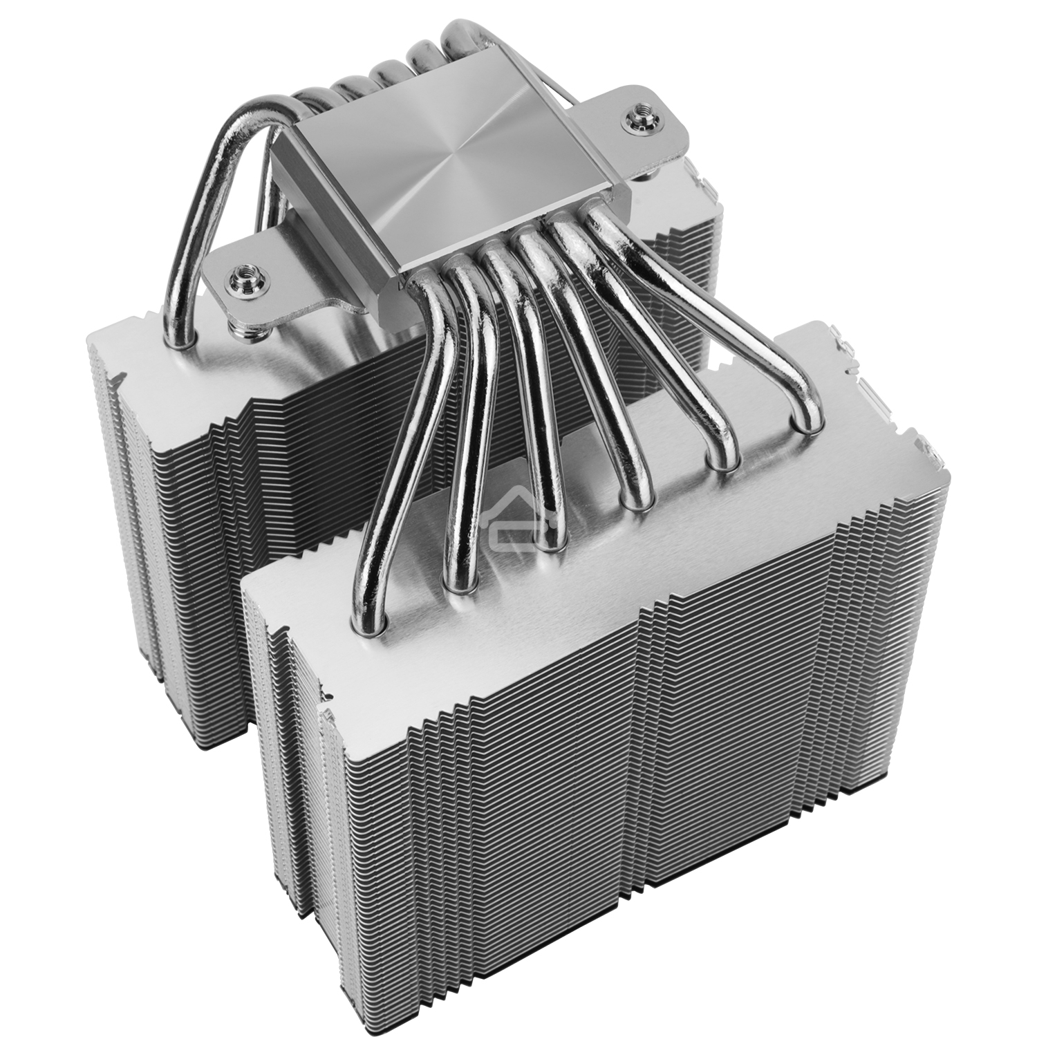 Кулер для процессора Thermalright Royal Knight 120 SE (4-pin PWM, 155мм, Ni/Cu, 6x6мм, 2x120мм, 66.17CFM/59CFM, 25.6dBA/26.1dBA, 1500RPM/1800RPM, S: 1200, 1700, 1851, 115X, AM4, AM5, silver, black)