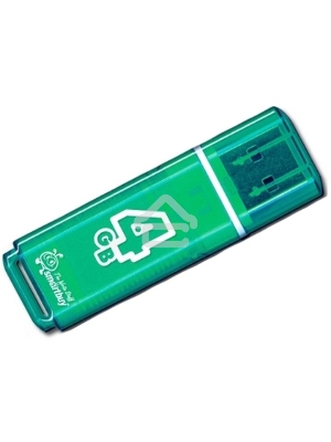 Флеш диск 4Gb USB Drive <USB2.0> Smartbuy Glossy series Green (SB4GBGS-G)