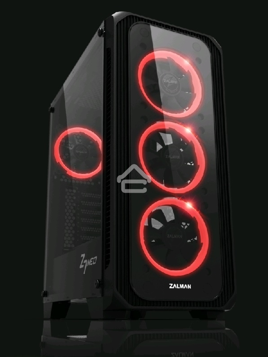 Компьютерный корпус ZALMAN Z7 NEO, без БП, большое боковое окно, черный, ATX