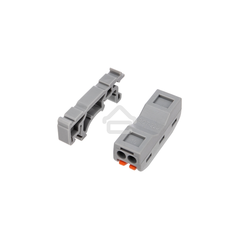 Клемма соединительная Rexant многоразовая проходная 2-полюсная, с креплением на DIN-рейку (0,08-4 мм²) серая (50 шт./уп.)