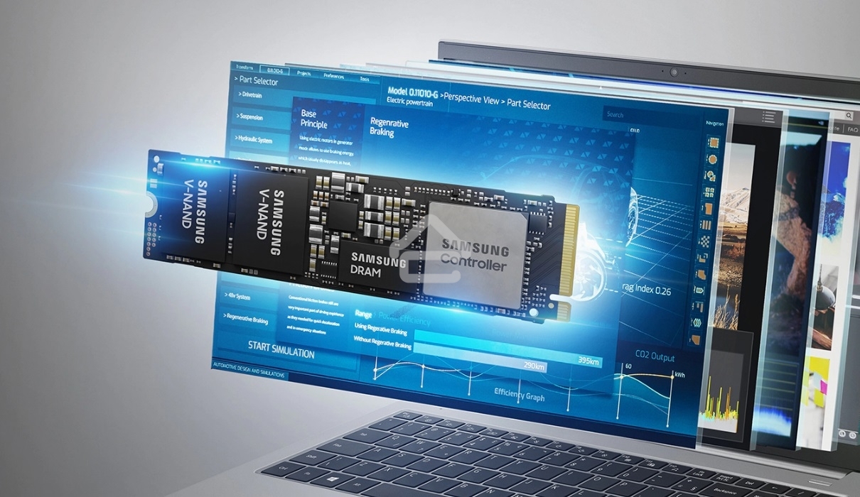 Накопитель SSD Samsung PM9A1, 1000Gb, M.2 2280, PCIe 4.0 x4, NVMe, R/W 7000/5100