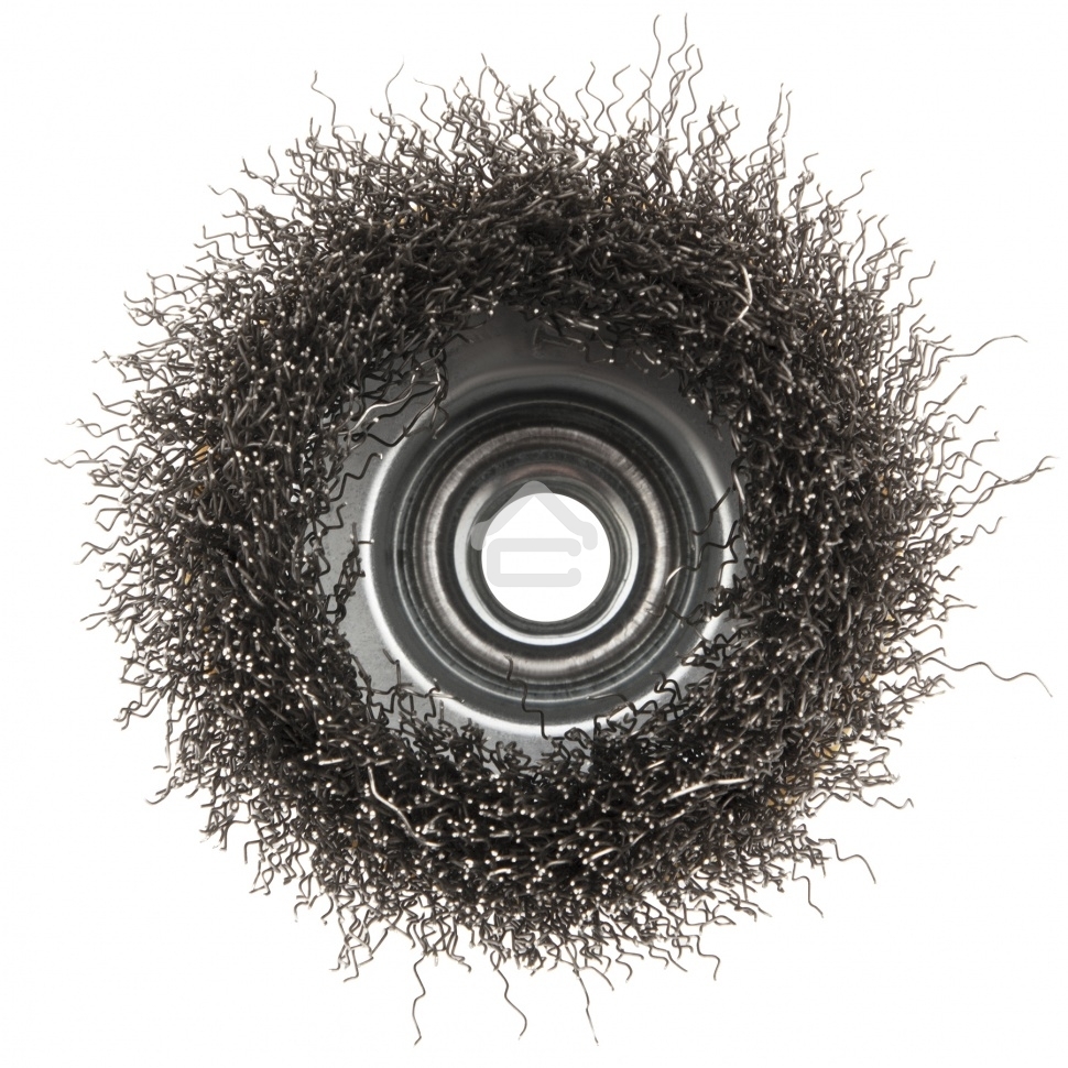 Щетка для УШМ Denzel 75 мм, М14, чашка, витая нержавеющая проволока 0,3 мм